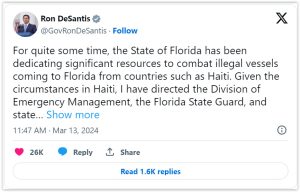 Ron DeSantis Deploys Florida State Guard to Stop Haitian Migrants